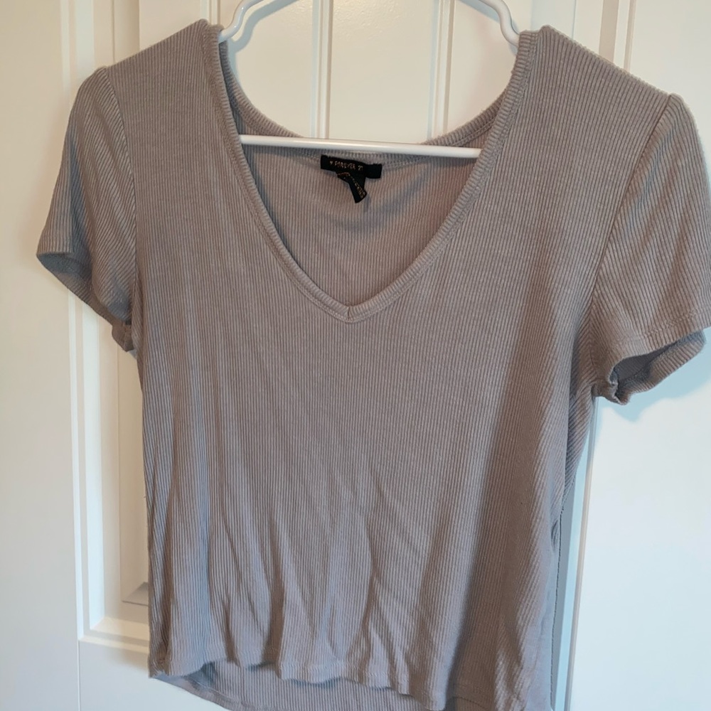 Gray crop top